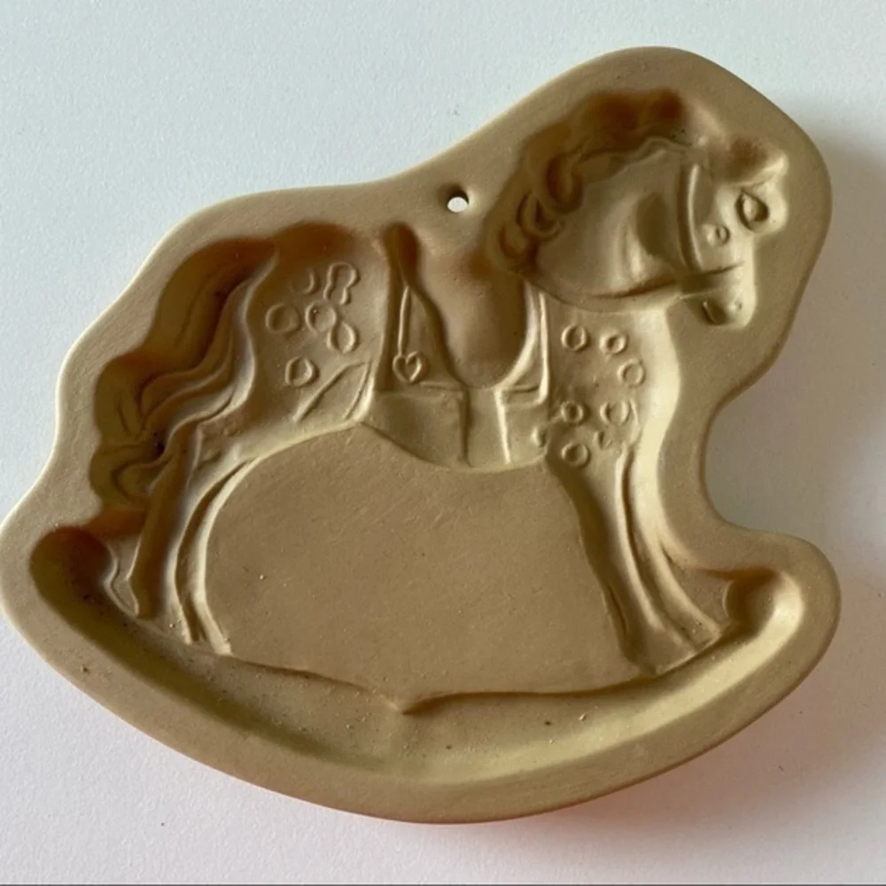 Vintage Brown Bag Cookie Art Vintage Ceramic Victorian Rocking Horse Cookie Mold